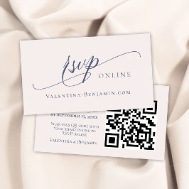 Bröllopswebbplats RSVP online QR-kod Dammig blå Tilläggskort