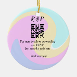 Bröllopswebbplats rsvp q r kod lägg till namn text julgransprydnad keramik