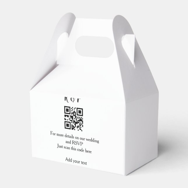 Bröllopswebbplats rsvp q r kod lägg till namn text presentaskar (Framsidan Sidan)