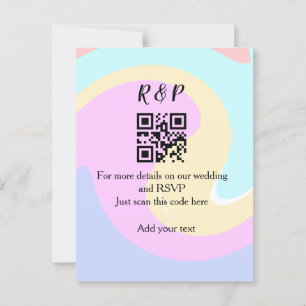 Bröllopswebbplats rsvp q r kod lägg till namn text vykort