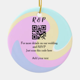 Bröllopswebbplats rsvp q r kod lägg till namntext julgransprydnad keramik