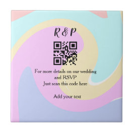 Bröllopswebbplats rsvp q r kod lägg till namntext  kakelplatta