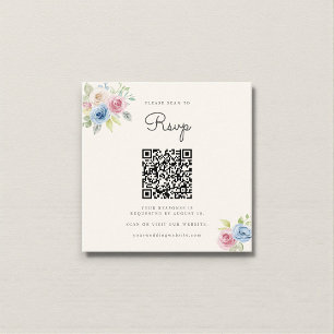 Bröllopswebbplats RSVP QR-kod Foto pastellfärgade Tilläggskort