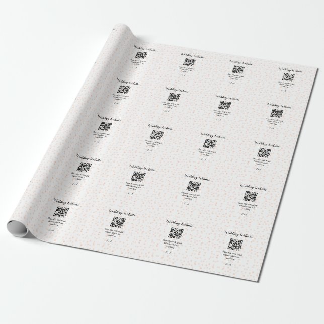 Bröllopswebbplats skanna QR-kod för detaljer orang Presentpapper (Utrullad)