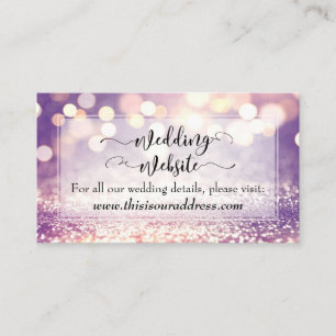 Bröllopswebbskript, färgrik Bokeh & glitter Tilläggskort
