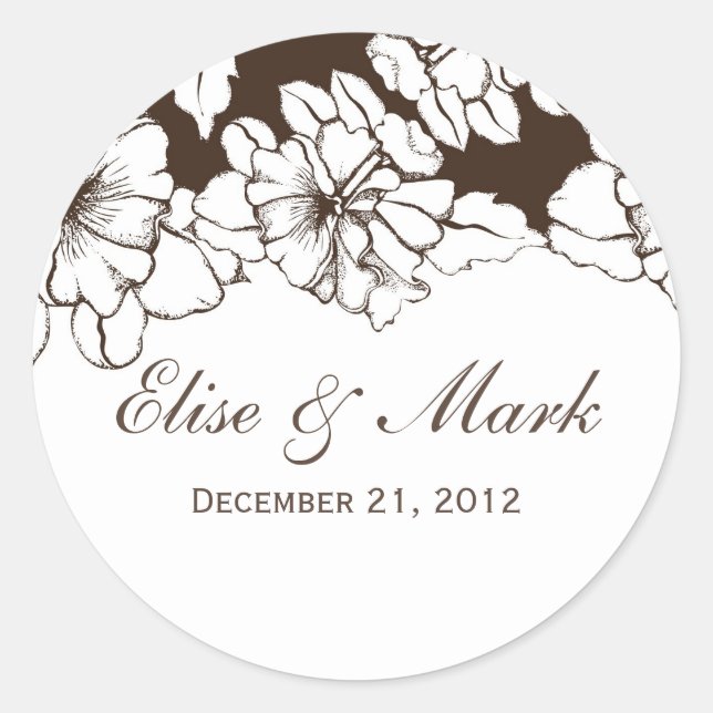 Brölloptackklistermärke Runt Klistermärke (Framsida)