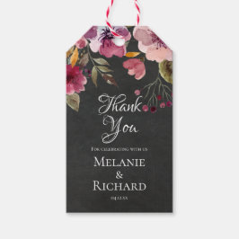 Bröllopunskaper för  Rosa Blommigt-Märkre Presentetikett