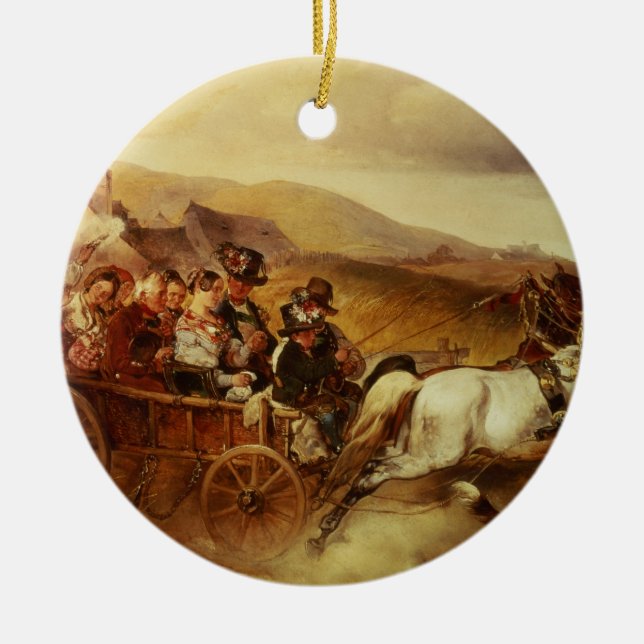 Bröllopvagnen Julgransprydnad Keramik (Framsidan)