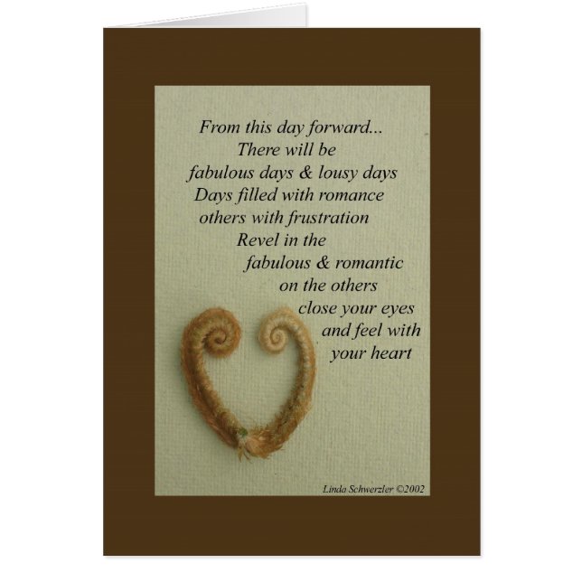 BröllopVerse - från denna framåt dag… Hälsningskort (Framsidan)