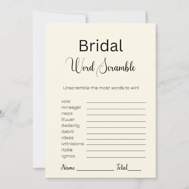 Bröllordslek med brudtema inbjudningar (Framsida)