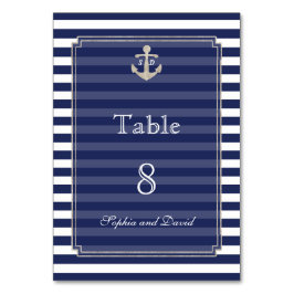 Bröllplatsnummer för sjöflottan Rand Silver Bordsnummer