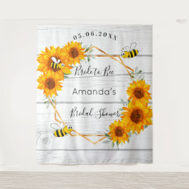 Bröllpsdusch Brud att bli solrosar rustik trä