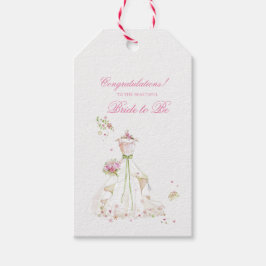 Bröllpsdusch Brudklänning Grattis  Presentetikett
