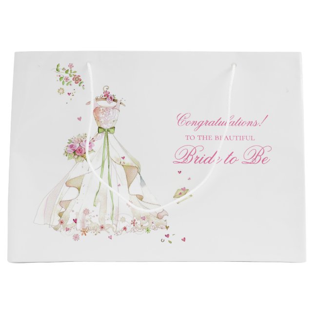 Bröllpsdusch Brudklänning Grattis Stor (Framsidan)