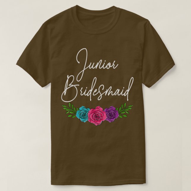 Bröllpsdusch, Junior Brudtjej Brud Squad Bröllop T Shirt (Design framsida)