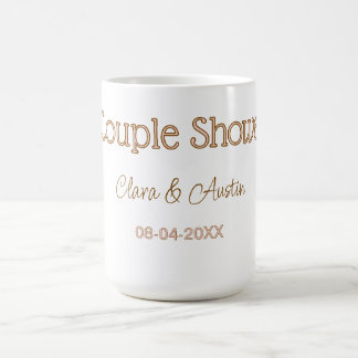 bröllpsdusch namn datum brun rosa pastell bröllop kaffemugg