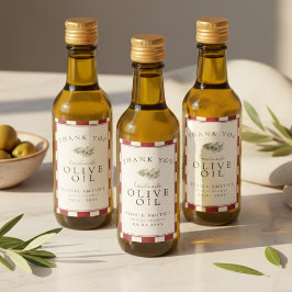 Bröllpsdusch Olivolja Mini Flasketikett Vinetikett