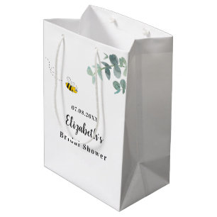 Bröllpsdusch söt bin eukalyptus grönska vit