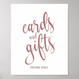 Bröllpsskylt i roséguld med glitter poster