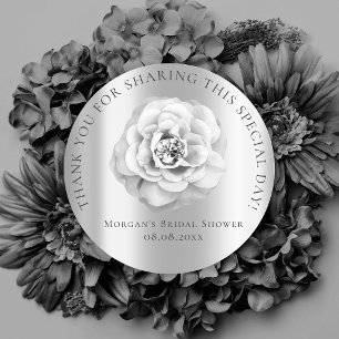 Bröllsdusch 16-årsfirande Rosa Grå Silver Runt Klistermärke