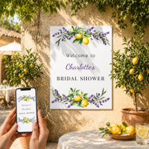 Bröllsdusch lavendel citroner välkommen