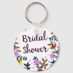Bröllsdusch Vintage Blommor Nyckelring