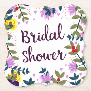 Bröllsdusch Vintage Blommor Underlägg Papper