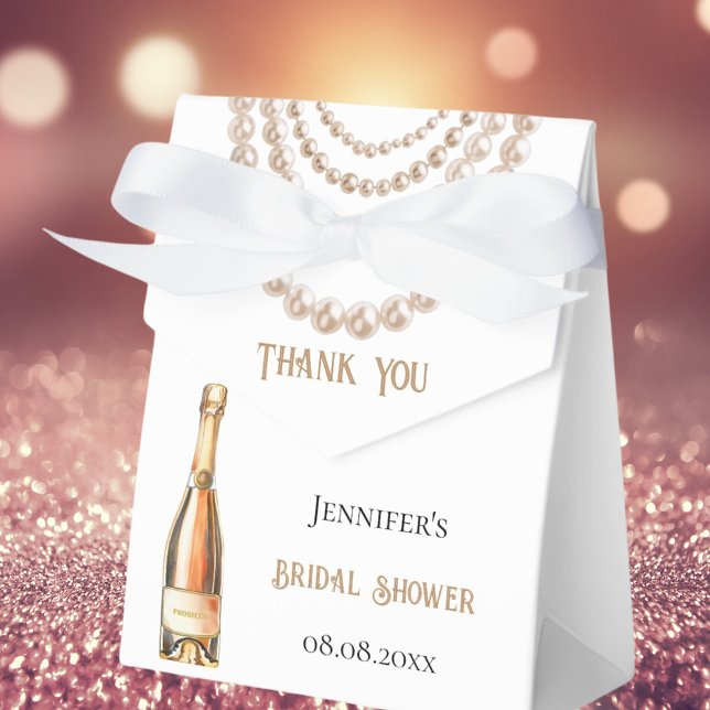 Bröllsduschpärlor Prosecco elegant Presentaskar (Skapare uppladdad)