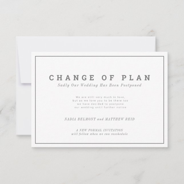 Bröllsevenemang ändring av plan försenad landskap spara datumet (Framsida)