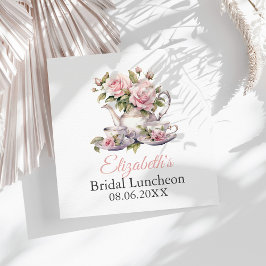 Bröllslunchen Rosa Tuppservett för Tebord Pappersservett