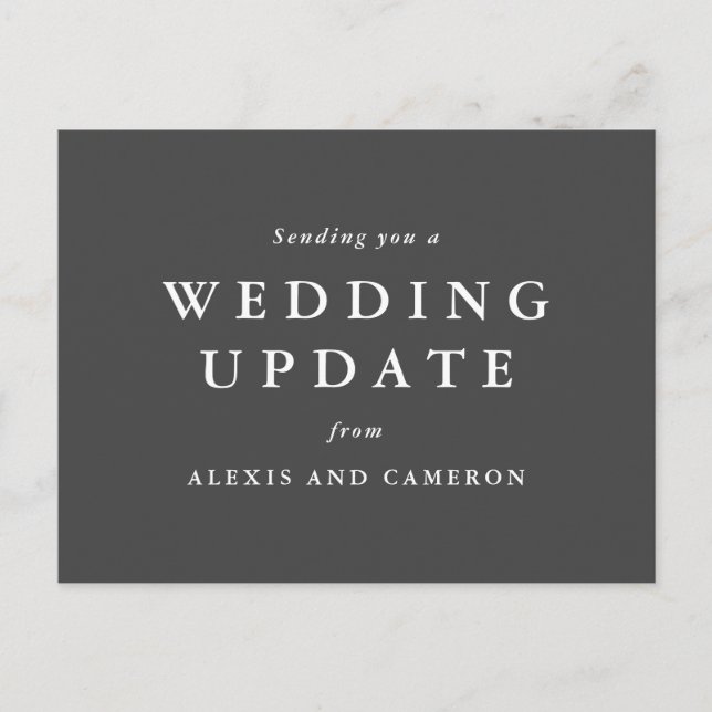 Bröllsuppdatering ändra datum postkort vykort (Framsida)