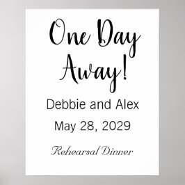 Bröllupets förfest middag Affisch skylt En Dag Bor