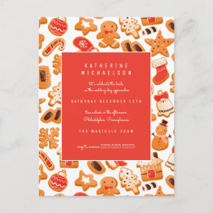 BRÖLLUPSFEST Gingerbread Cookies-inbjudan Vykort
