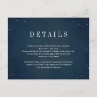 Bröllupsinformation bifogat kort 'Under stjärnorna