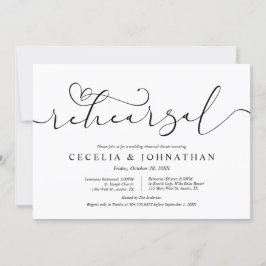 Bröllupsmiddag och repetition, modern minimalism inbjudningar
