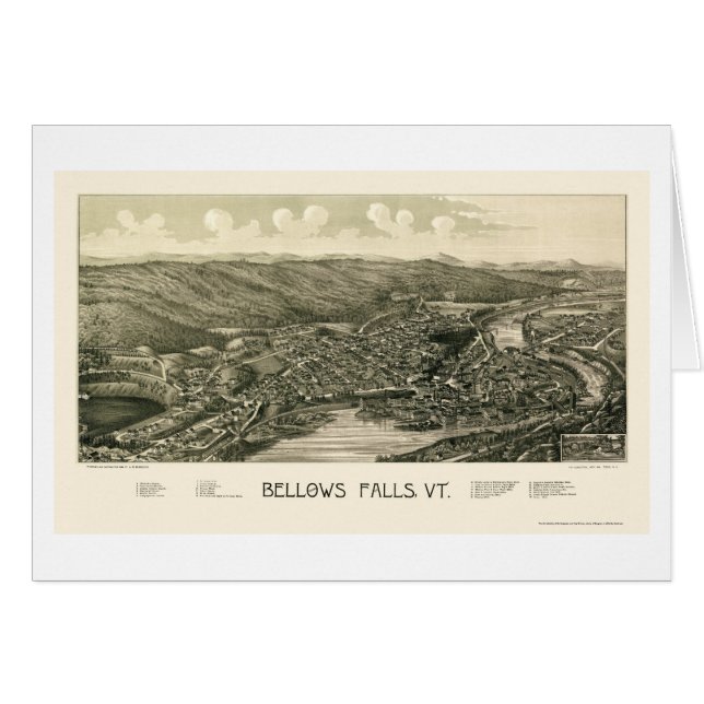 Brölnedgångar, panorama- karta för VT - 1880 Hälsningskort (Framsidan Horizontal)