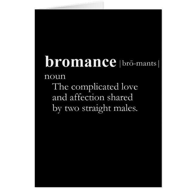 BROMANCE (definition) Hälsningskort (Framsidan)