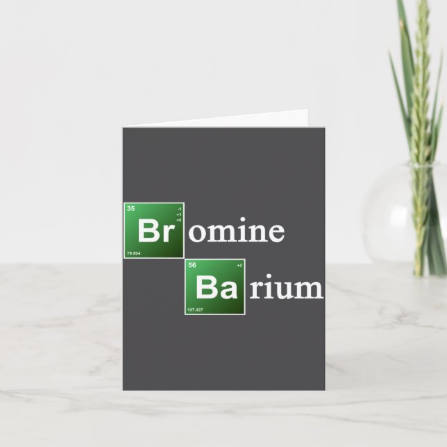 Bromine And Barium Periodic Table Chemistry Elemen Kort (Framsida)