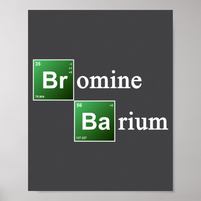 Bromine And Barium Periodic Table Chemistry Elemen Poster (Framsidan)