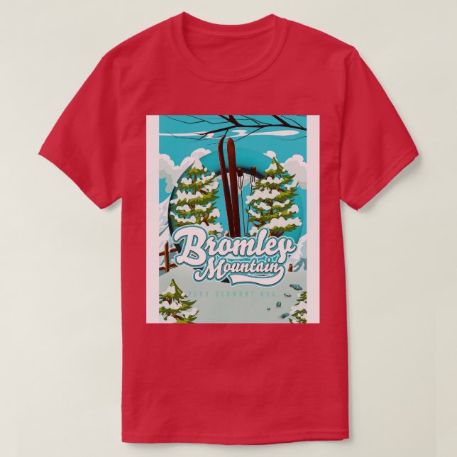 Bromley bergsperu vermont us skidlandskap t shirt (Design framsida)