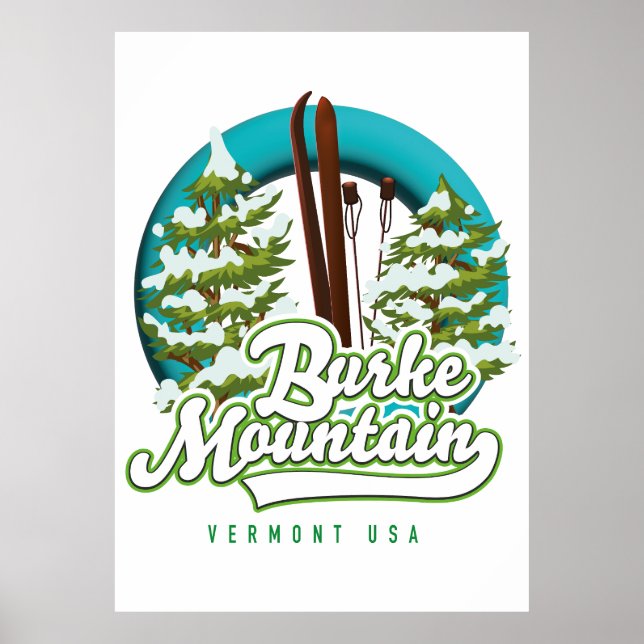 Bromley Mountain Peru Vermont US Ski logotyp Affis Poster (Framsidan)