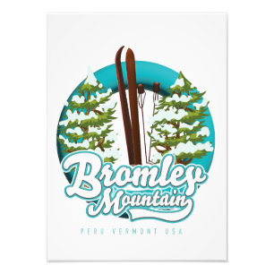 Bromley Mountain Peru Vermont US Ski logotyp Fototryck