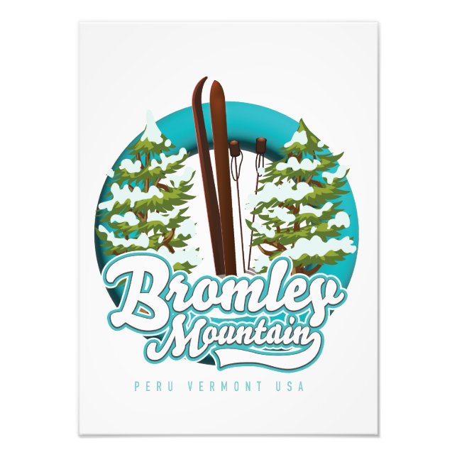 Bromley Mountain Peru Vermont US Ski logotyp Fototryck (Framsidan)