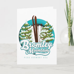 Bromley Mountain Peru Vermont US Ski logotyp Helgkort