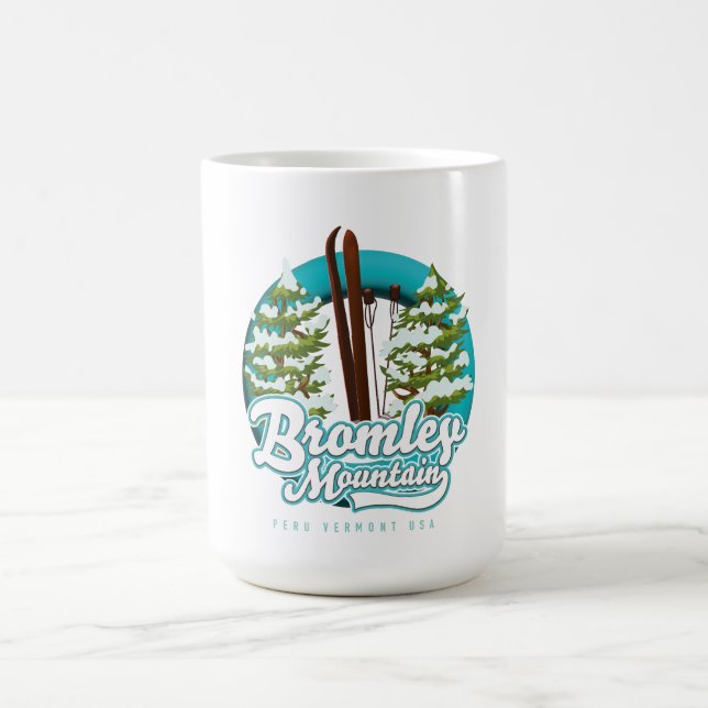 Bromley Mountain Peru Vermont US Ski logotyp Kaffemugg (Center)