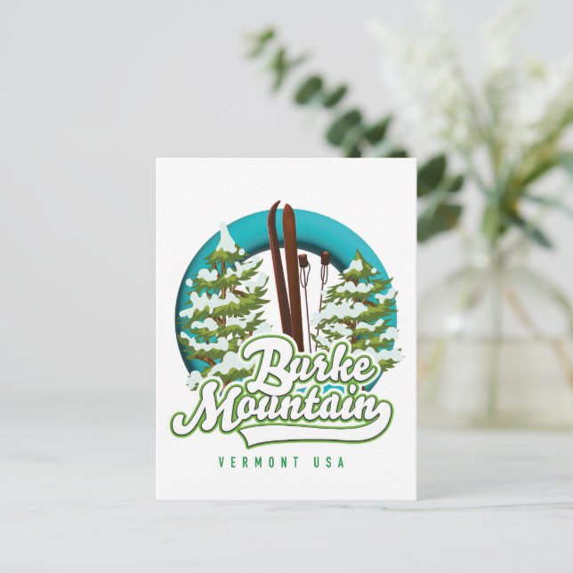 Bromley Mountain Peru Vermont US Ski logotyp Postk Vykort (Stående Fram)