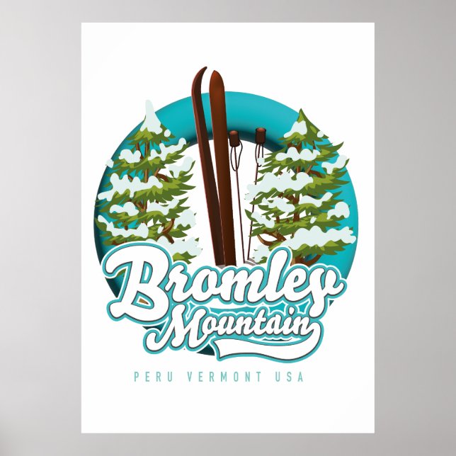 Bromley Mountain Peru Vermont US skidlogo Poster (Framsidan)