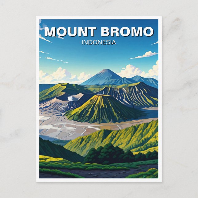 Bromo Indonesia Travel Vykort (Framsida)