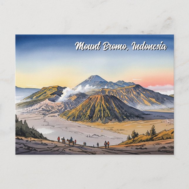 Bromo Indonesia Travel Vykort (Framsida)