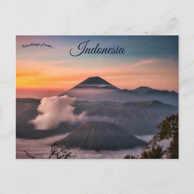 Bromo Tengger Semeru nationalpark i Indonesien Vykort (Framsida)